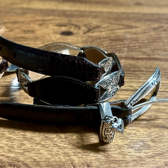 Brighton • Medium (30) • Brown Leather • Silver Buckle • Dangle Heart • Belt - Picture 4 of 16